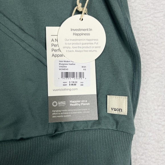 Vuori Women's Halo Modern Full-Zip Hoodie - XS Bluegrass Heather VW2064 NWT - Picture 4 of 7